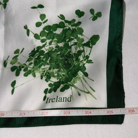 Square head scarf from Ireland. St Patricks. Used. See photo for a few pulls. - Picture 2 of 3